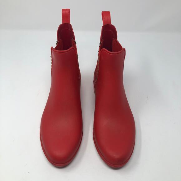 Jack Rogers Sallie Slip-On Red Rain Booties - Picture 6 of 8